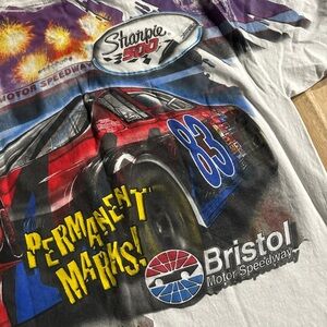 Vintage Chase Authentics NASCAR 2002 Sharpie 500 All Over Print Tshirt XL EEUC